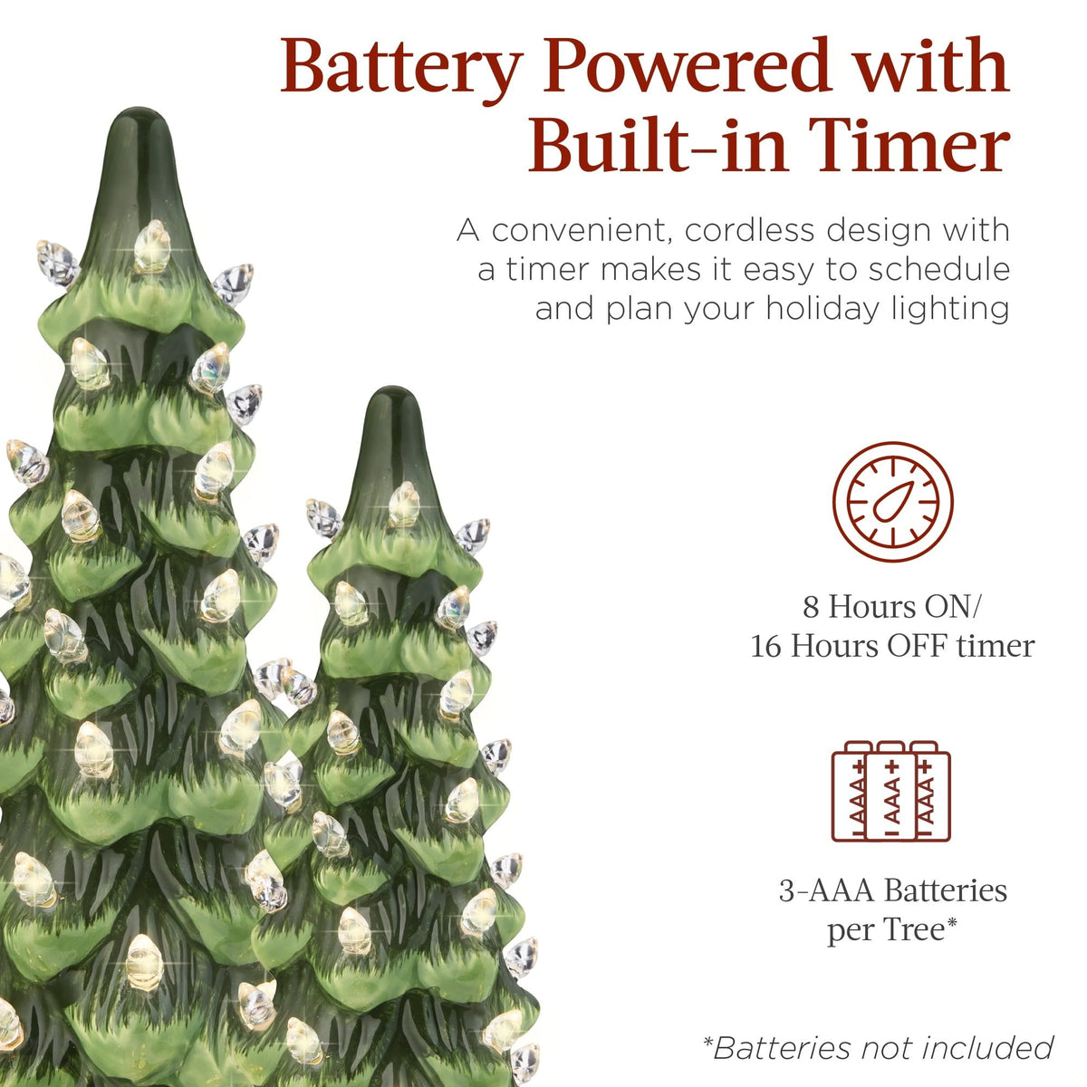 Handmade Ceramic Christmas Tree with LED Lights