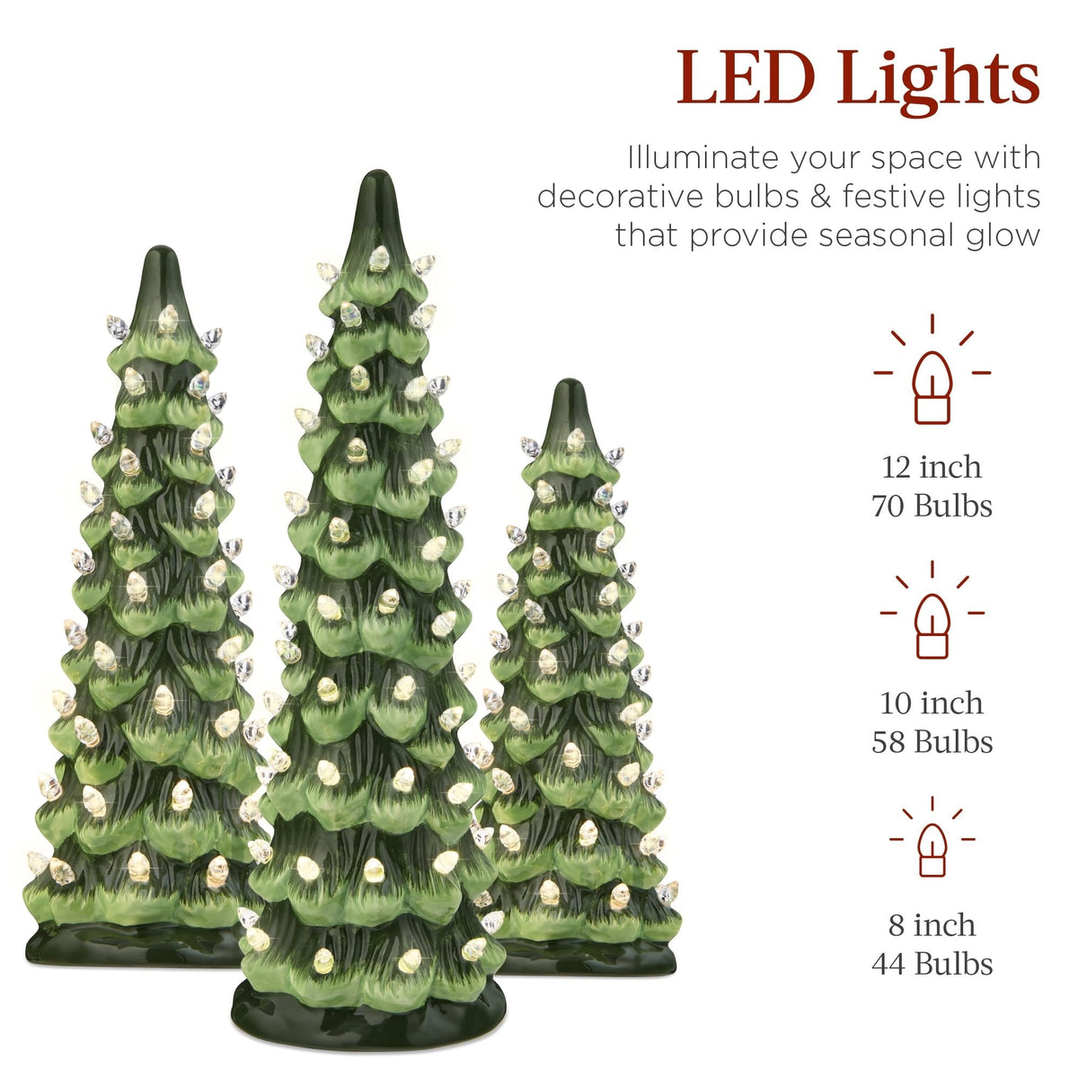 Handmade Ceramic Christmas Tree with LED Lights
