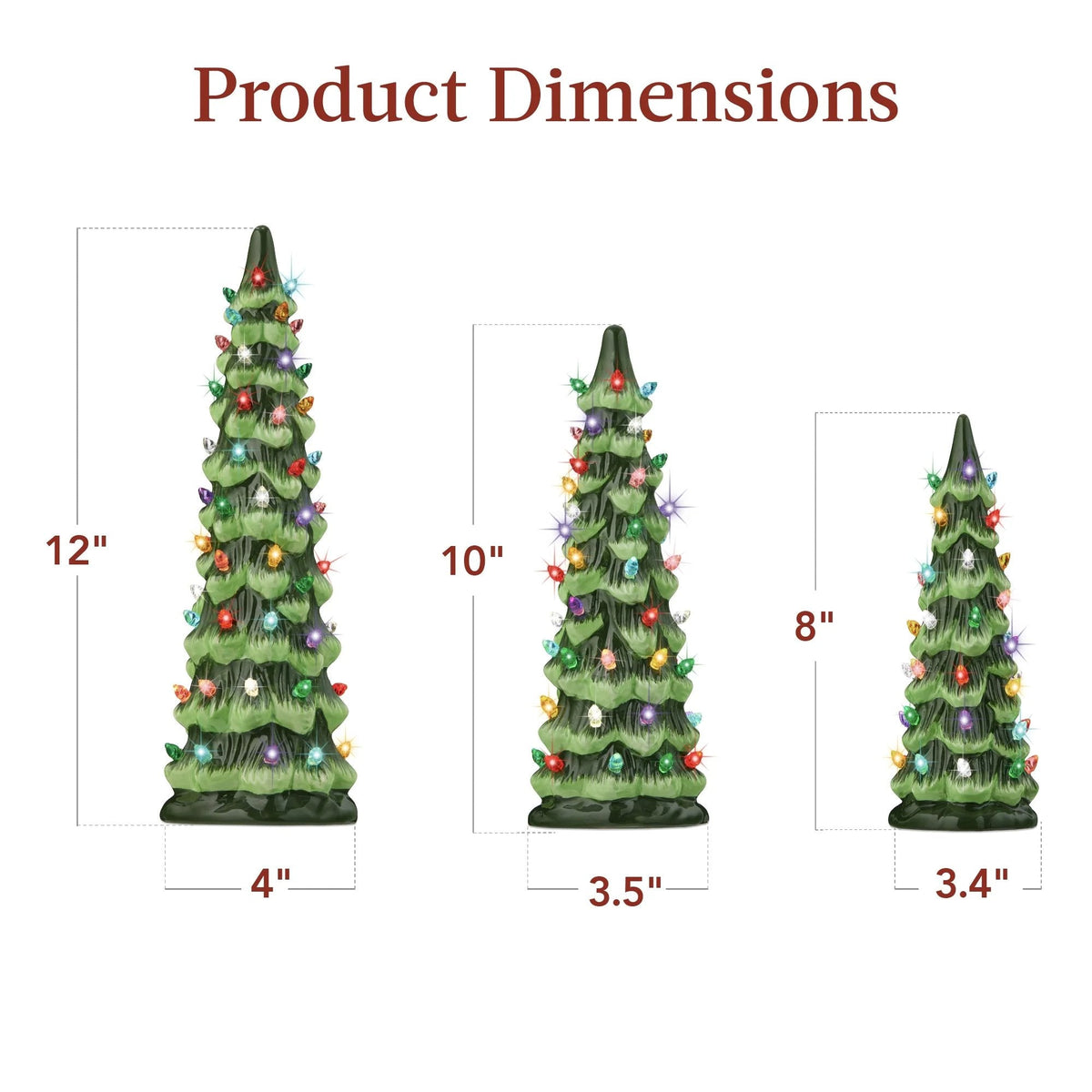 Handmade Ceramic Christmas Tree with LED Lights