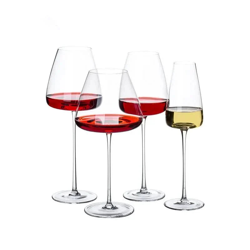 Handmade Crystal Wine & Champagne Glass Set – 2, 4, or 6 Pcs, 4 Sizes