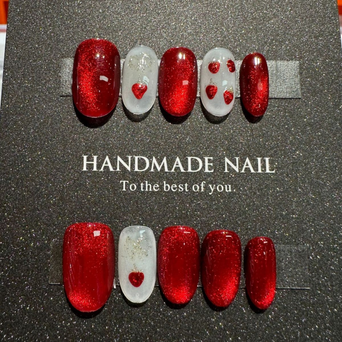 Handmade Heart Design Press-On Nail Set