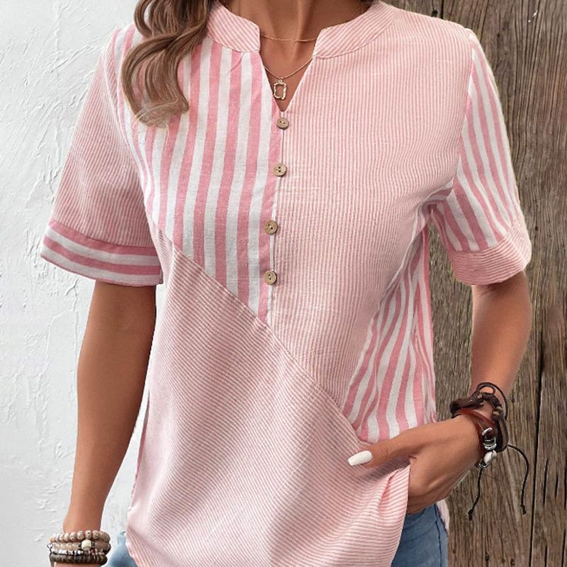 Image of Hannah | Women's Button-Down Striped Blouse