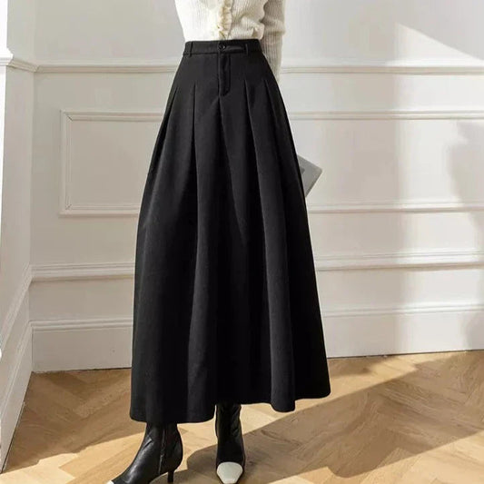 Image of Heather | Women's High-Waisted A-Line Maxi Skirt