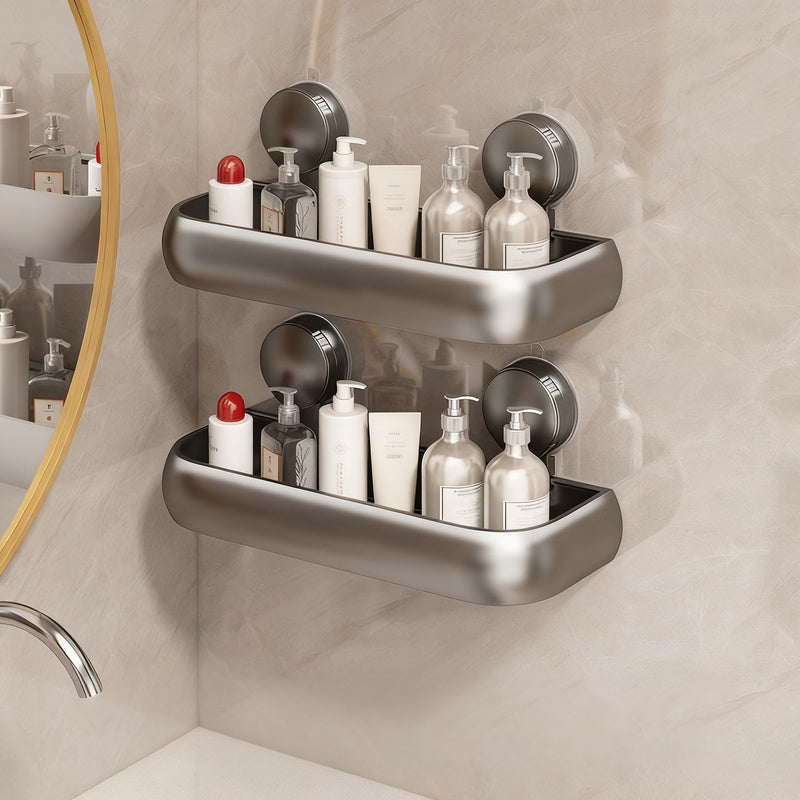 Height-Adjustable Bathroom Shelf with Suction Cups