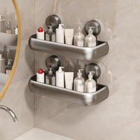 Height-Adjustable Bathroom Shelf with Suction Cups