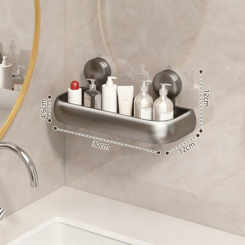 Height-Adjustable Bathroom Shelf with Suction Cups