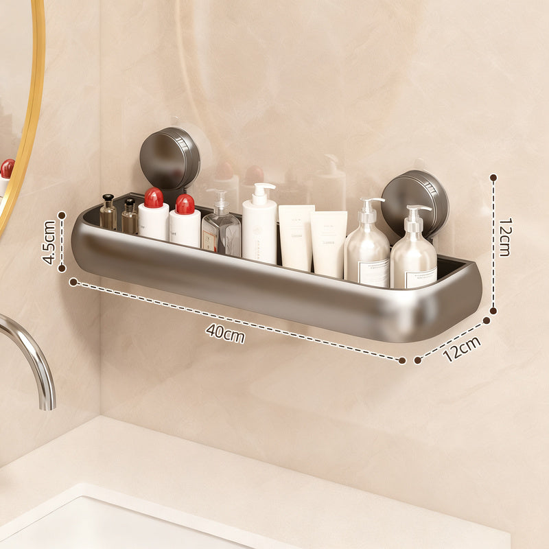 Height-Adjustable Bathroom Shelf with Suction Cups