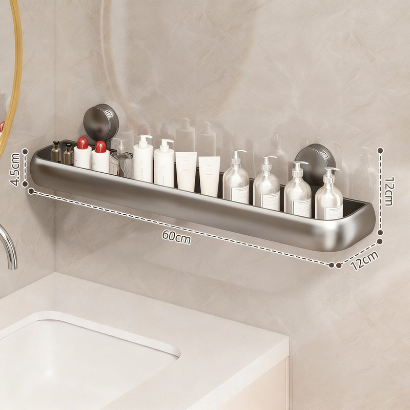 Height-Adjustable Bathroom Shelf with Suction Cups