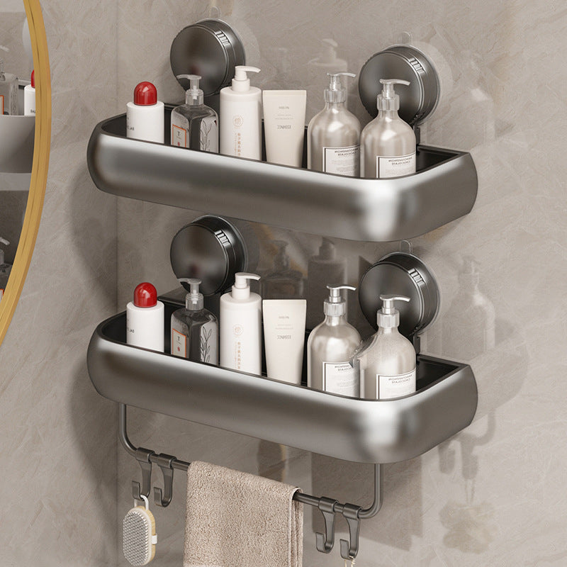 Height-Adjustable Bathroom Shelf with Suction Cups