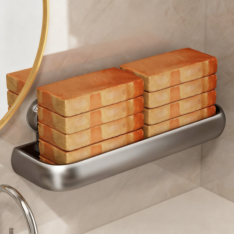 Height-Adjustable Bathroom Shelf with Suction Cups