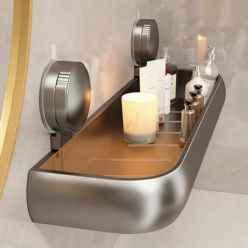 Height-Adjustable Bathroom Shelf with Suction Cups