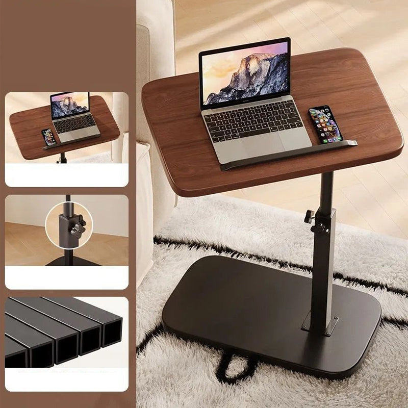 Height-Adjustable Mobile Laptop Desk with 360° Swivel Tabletop, 45–80 cm, 30 kg Capacity