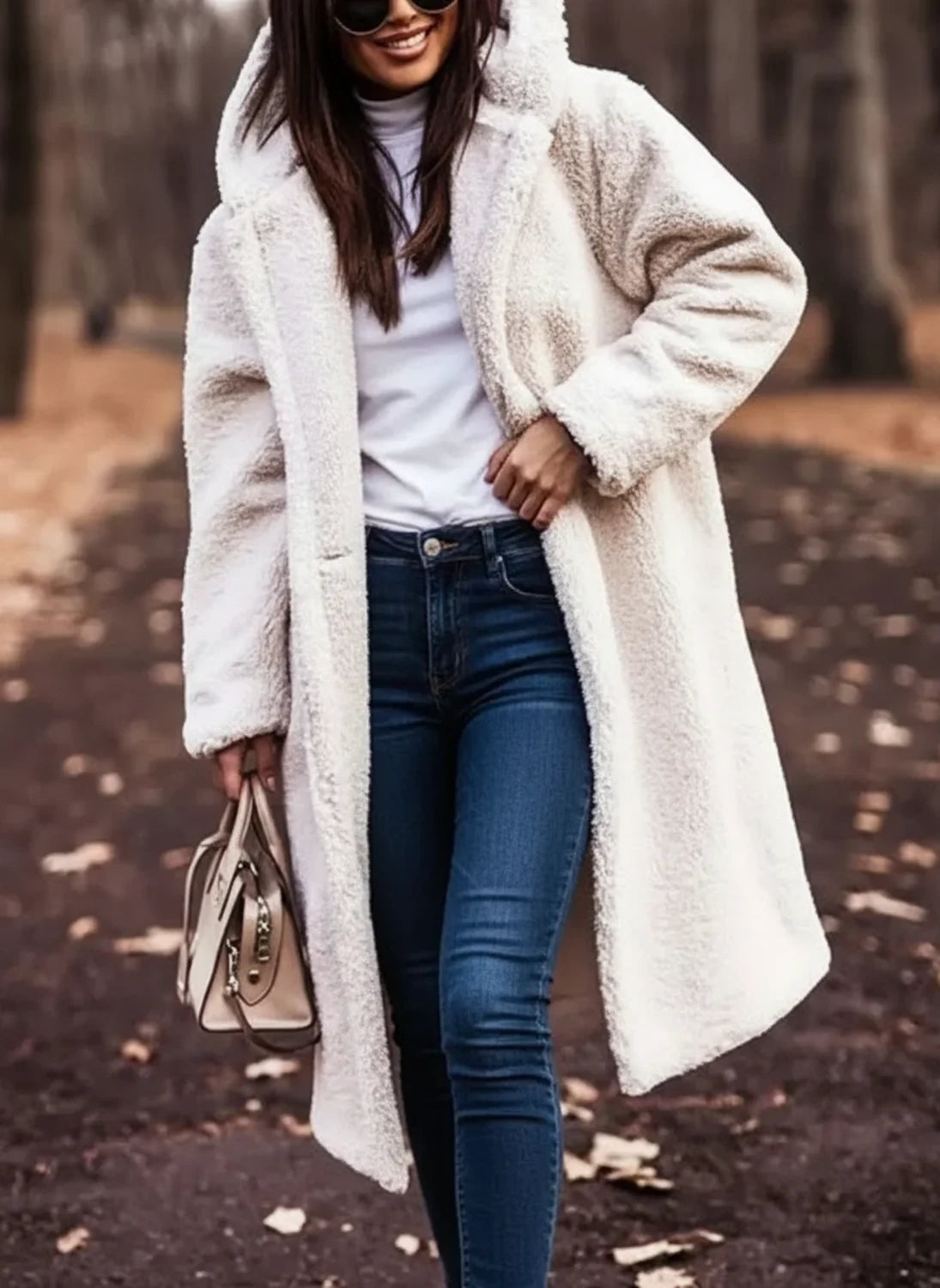 Hooded Teddy Coat for Women AI replaced image