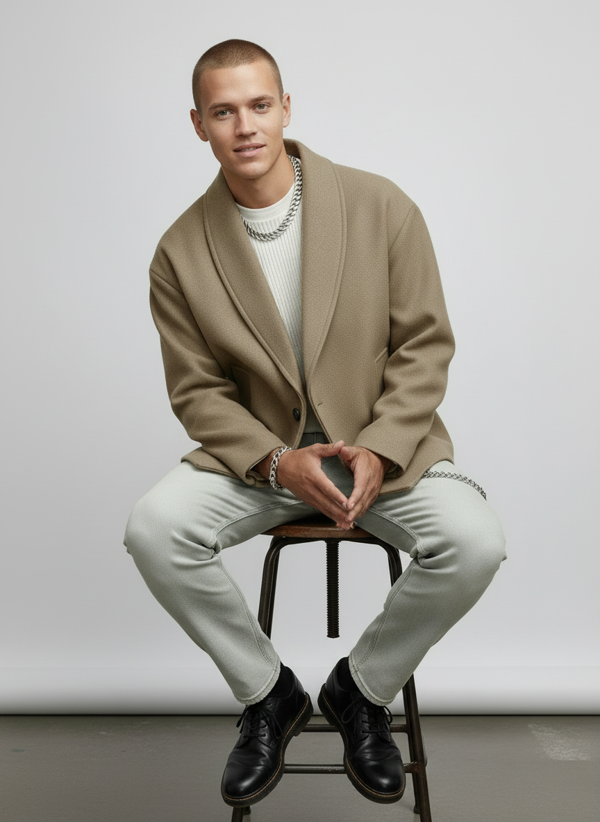Image of Ian | Men's Shawl Collar Relaxed Fit Jacket