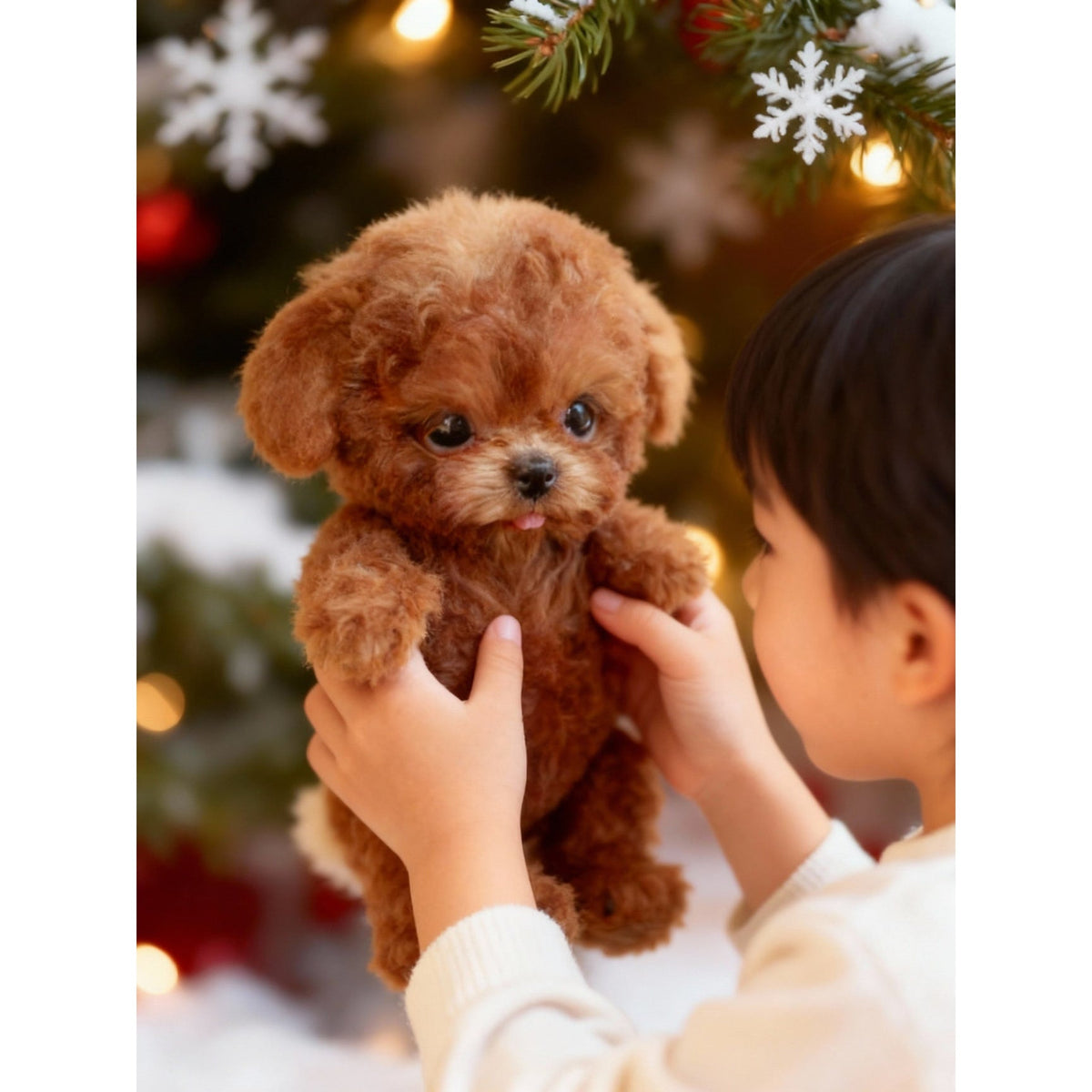 Interactive Plush Toy Dog in Sitting Pose with Sounds and Movement