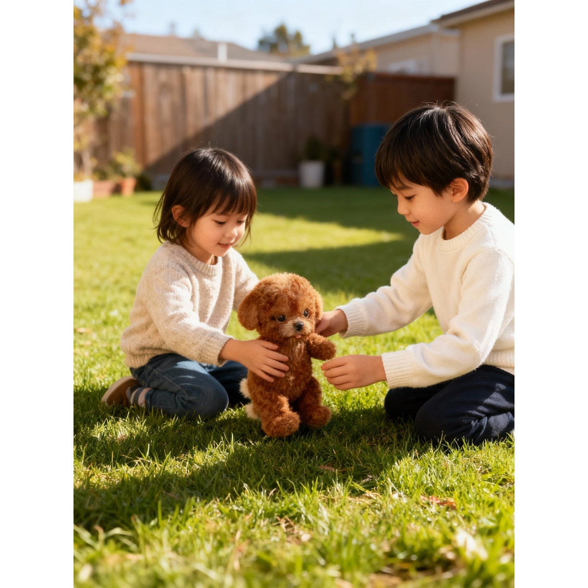Interactive Plush Toy Dog in Sitting Pose with Sounds and Movement