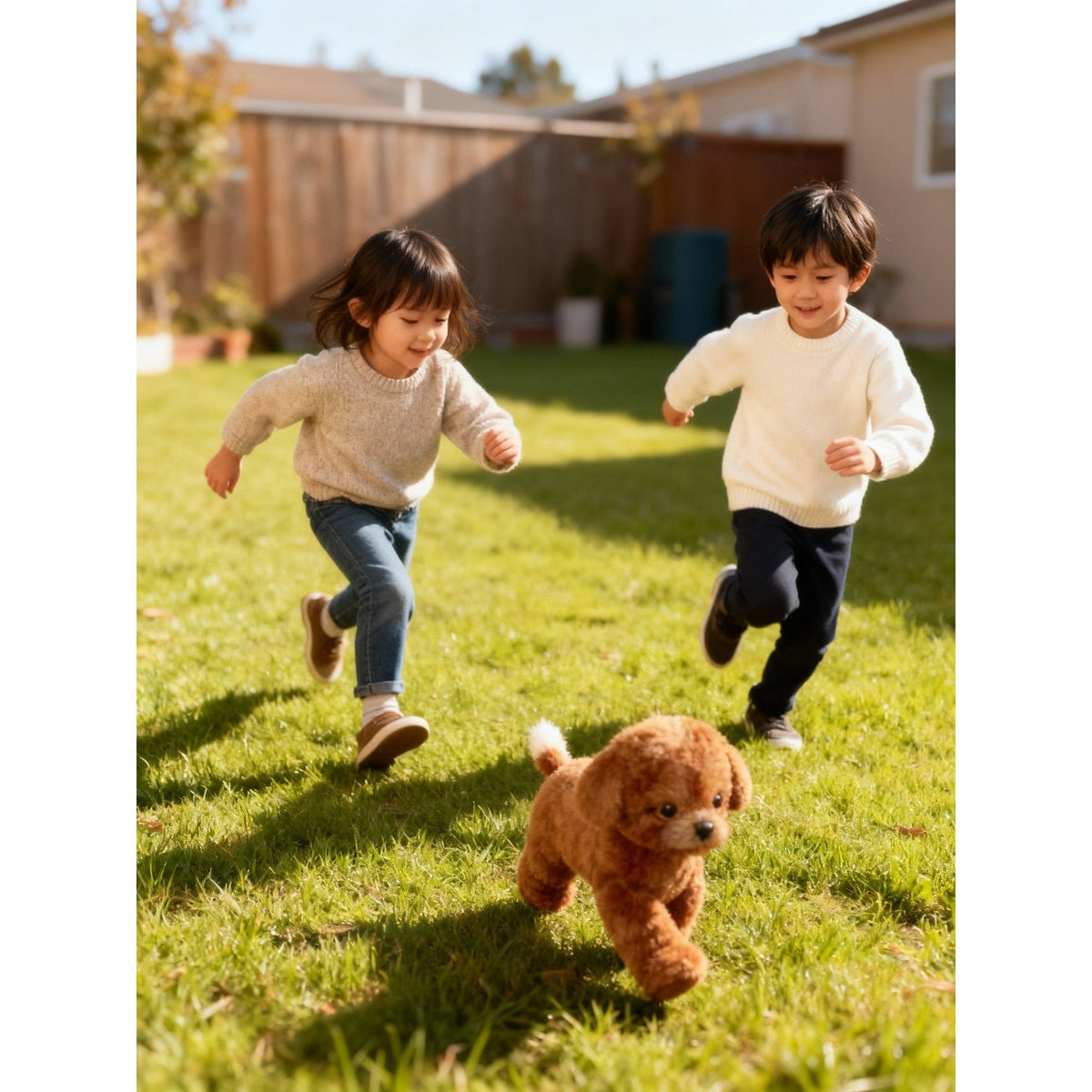 Interactive Plush Toy Dog in Sitting Pose with Sounds and Movement