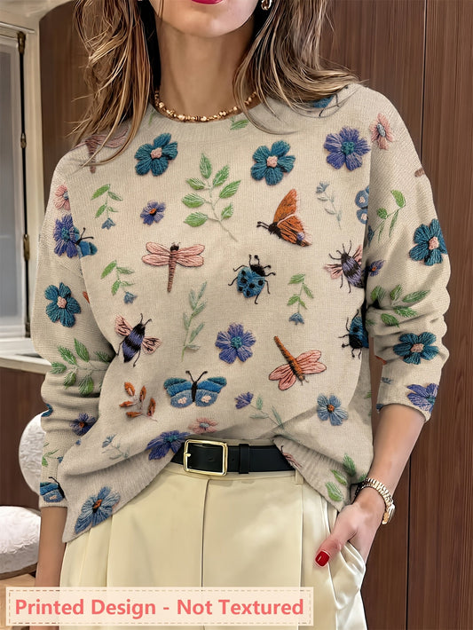 Image of Jacqueline | Women's Long Sleeve Printed Sweater