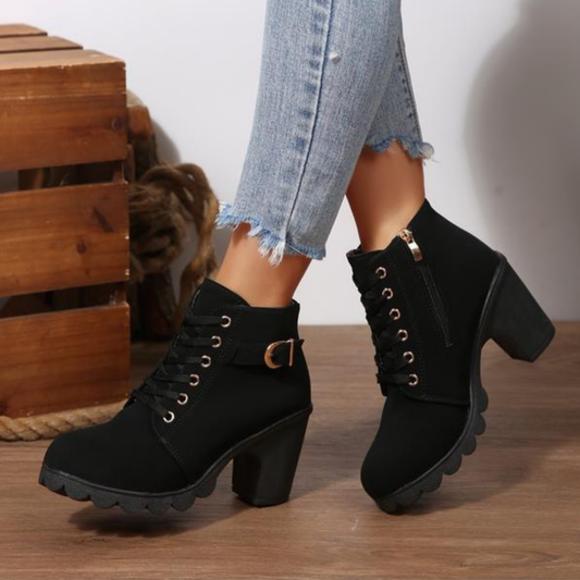 Image of Jane | Women's Lace-Up Heeled Ankle Boots