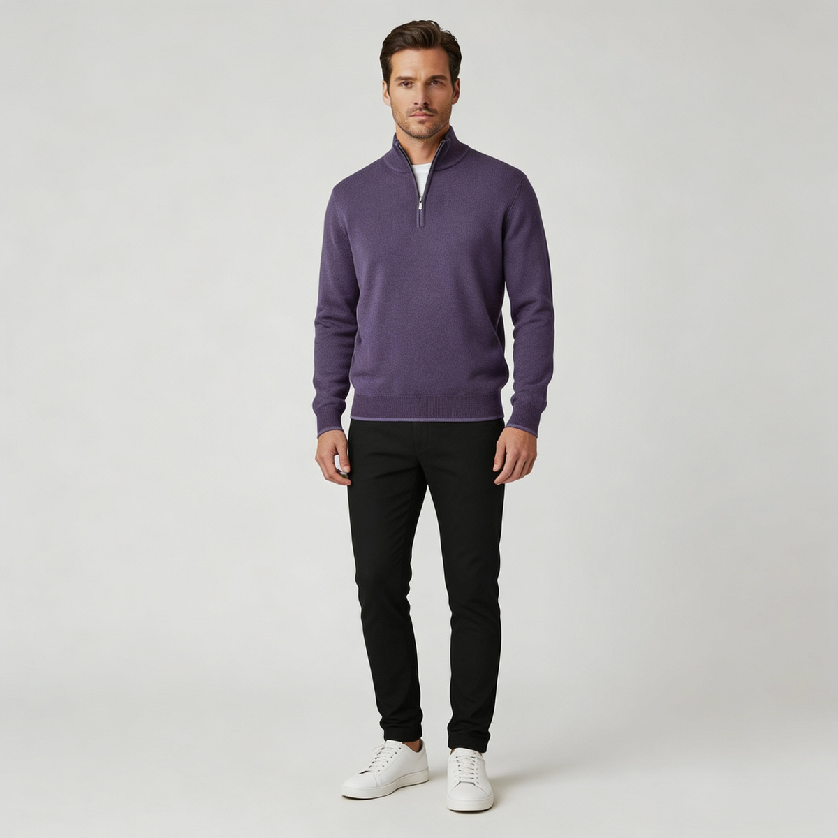 Image of Jason | Men's Quarter-Zip Mock Neck Sweater