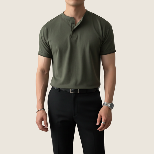 Image of Jaxon | Men's Short Sleeve Button-Up Henley T-Shirt