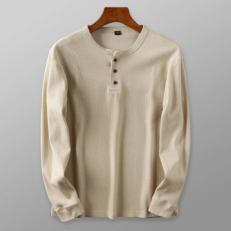 Image of Jeff | Men's Long Sleeve Henley T-Shirt