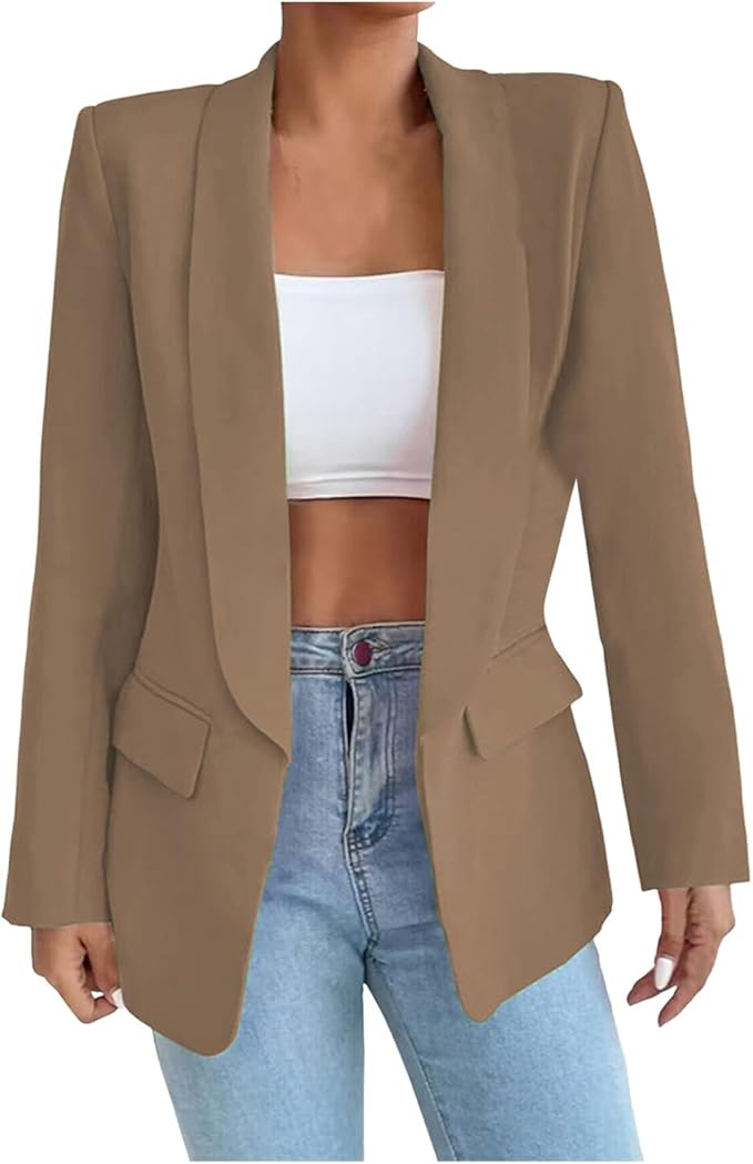 Image of Jillian | Women's Open Front Long Sleeve Blazer