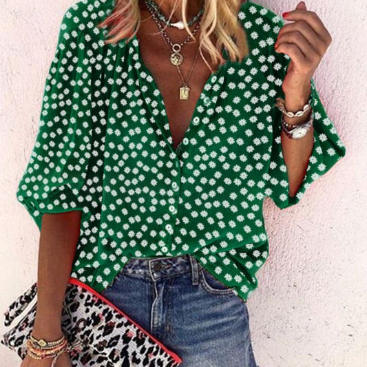 Image of Joy | Women's Button-Down Floral Blouse