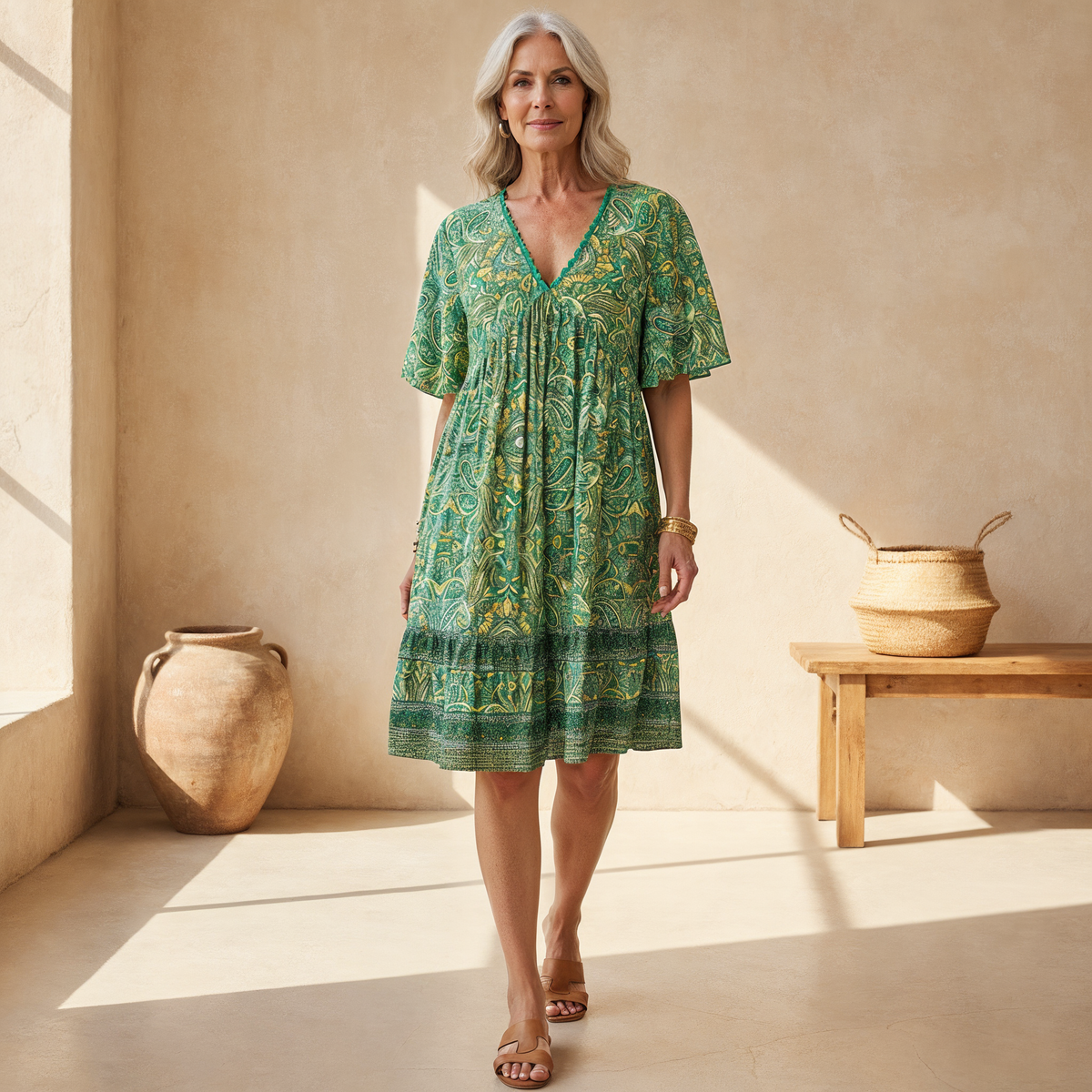 Image of Julia | Women's V-Neck Mini Dress