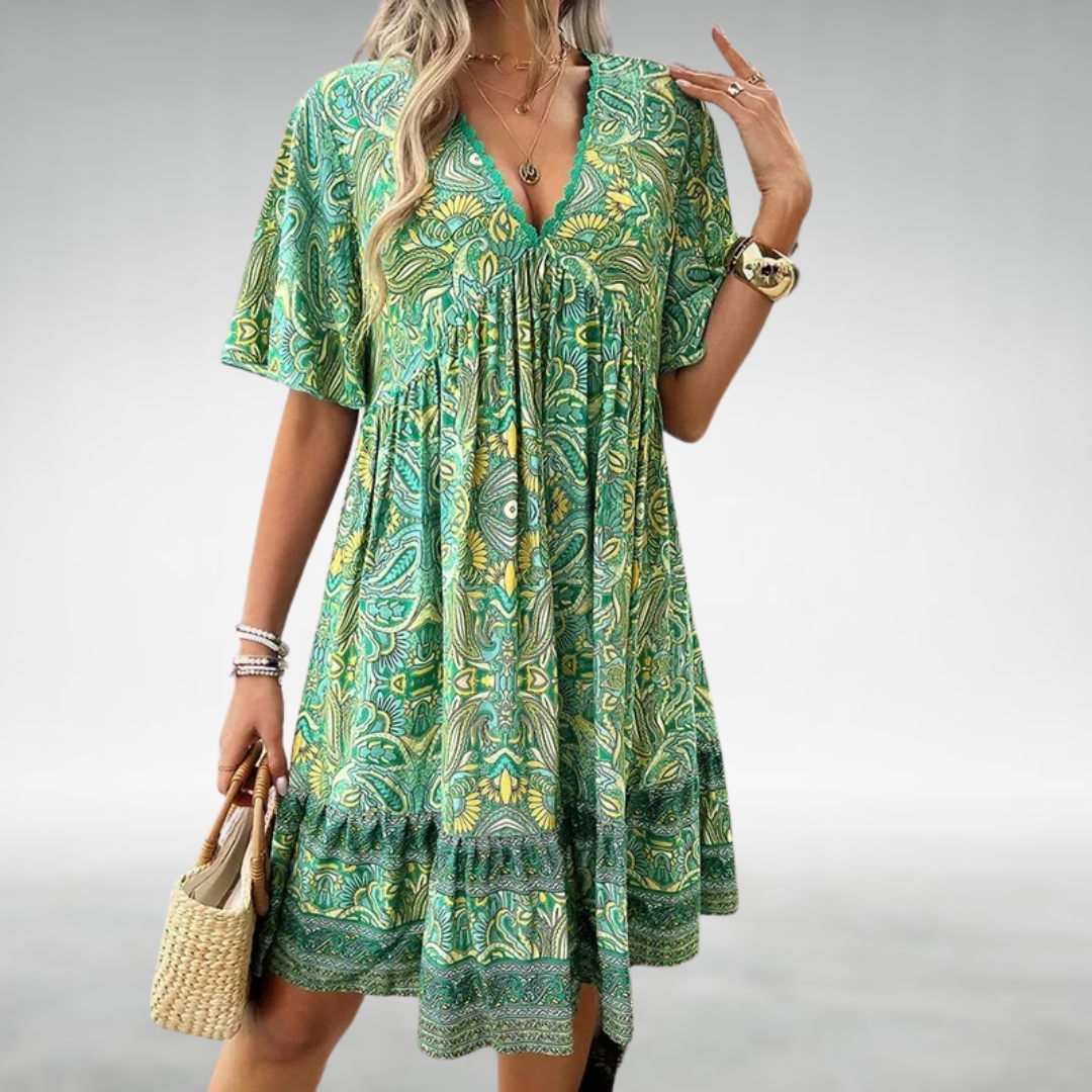 Image of Julia | Women's V-Neck Mini Dress