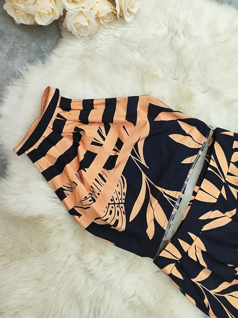 Image of Karina | Women's Halter Top Two-Piece Set