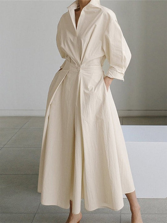 Image of Kate | Women's V-Neck A-Line Midi Dress