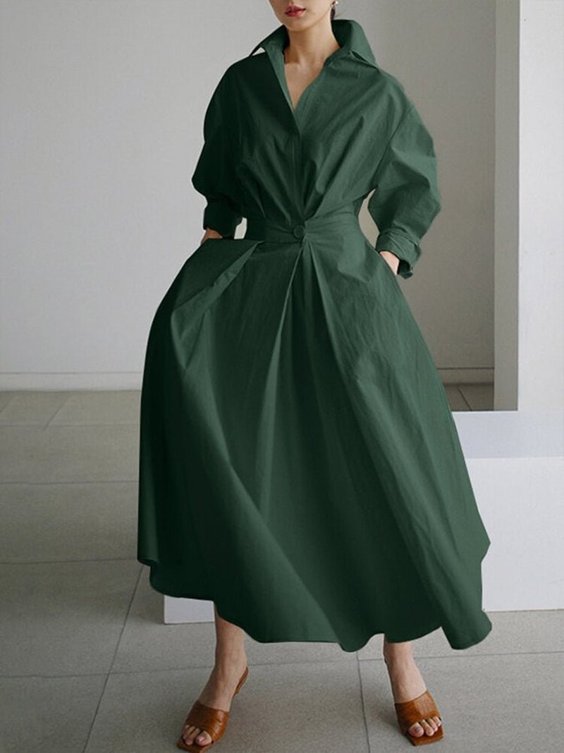 Image of Kate | Women's V-Neck A-Line Midi Dress