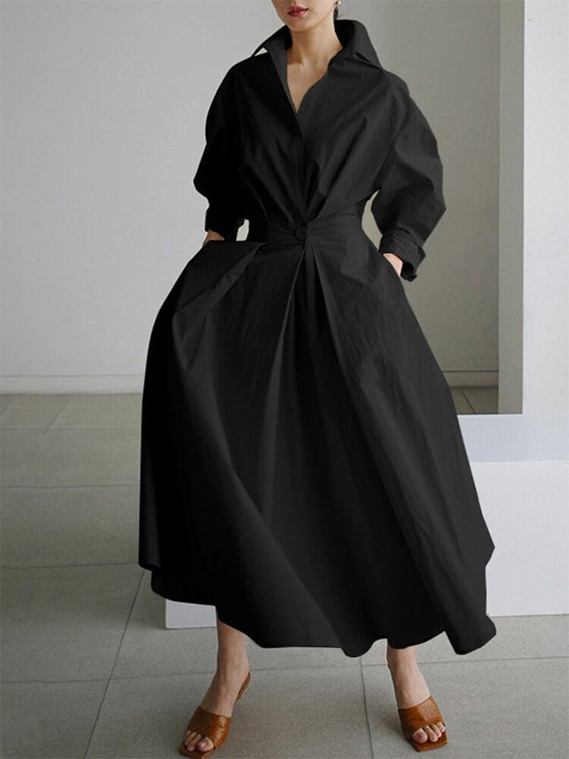 Image of Kate | Women's V-Neck A-Line Midi Dress