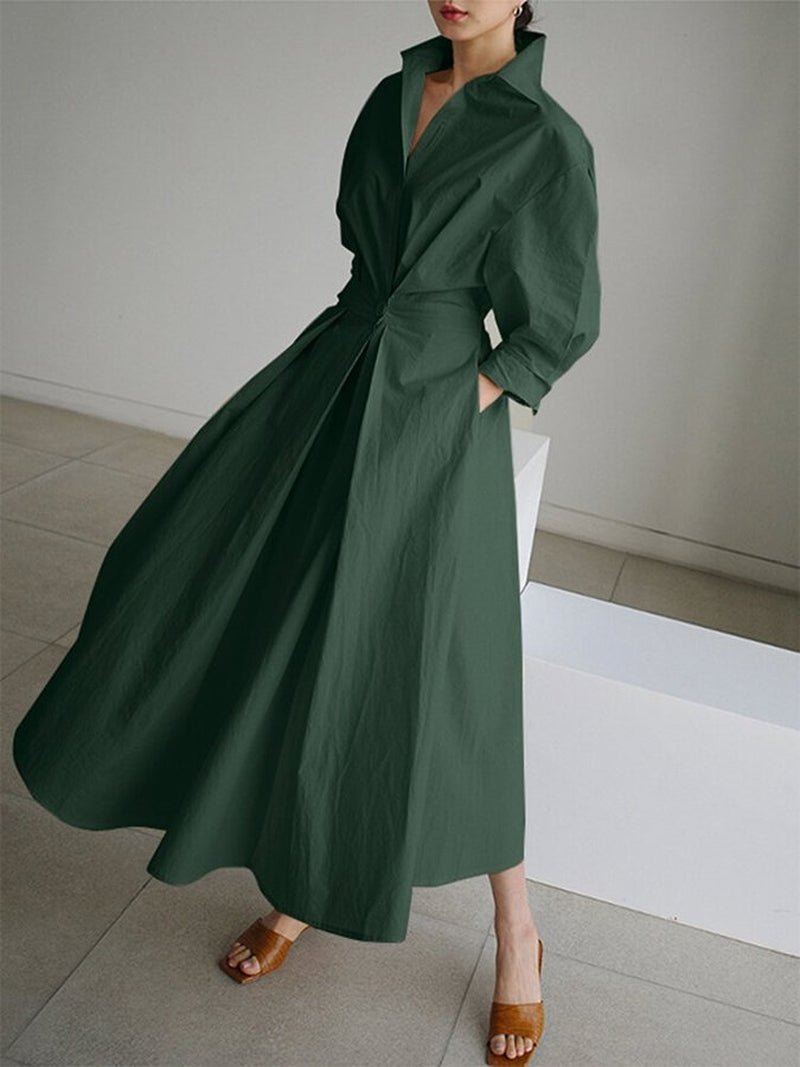 Image of Kate | Women's V-Neck A-Line Midi Dress