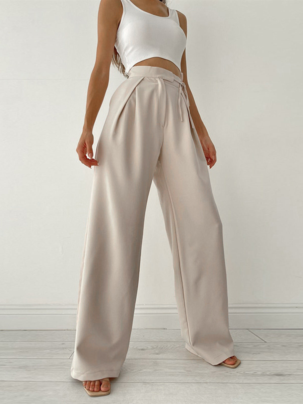 Image of Katherine | Women's High-Waisted Wide Leg Dress Pants