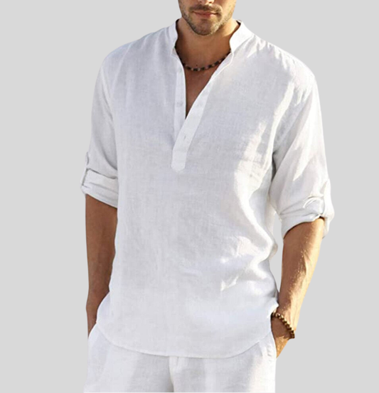 Image of Kelvin | Men's Long Sleeve Henley Shirt