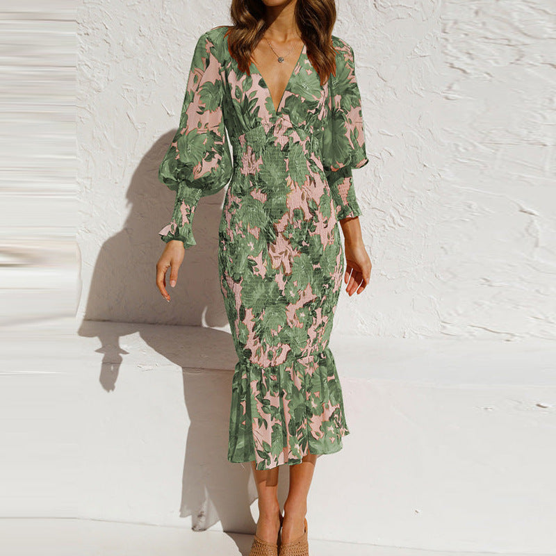 Image of Kendra | Women's V-Neck Bodycon Midi Dress