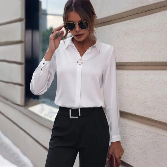 Image of Kiara | Women's Long Sleeve Button-Down Blouse