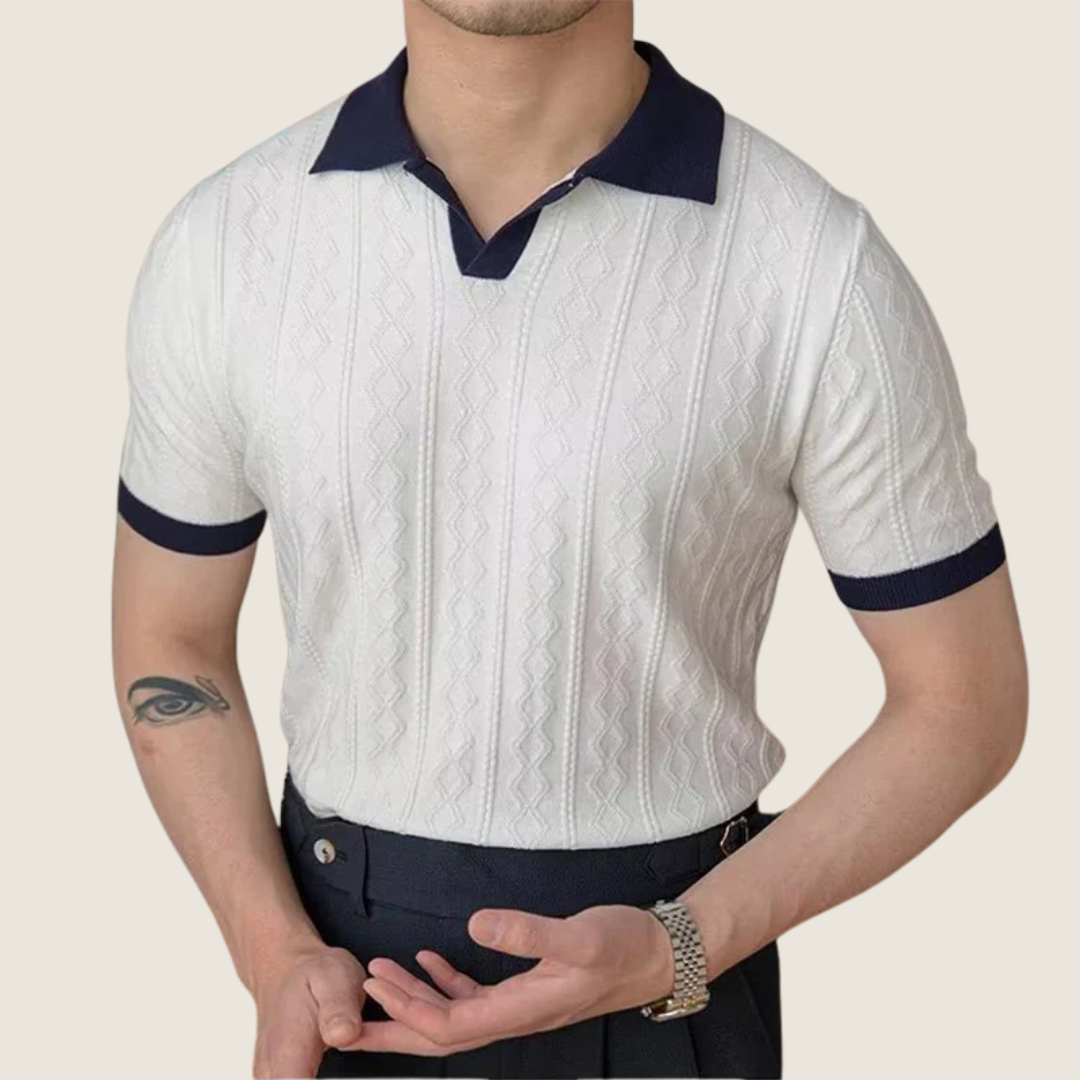 Image of Kris | Men's Textured Short Sleeve Polo Shirt