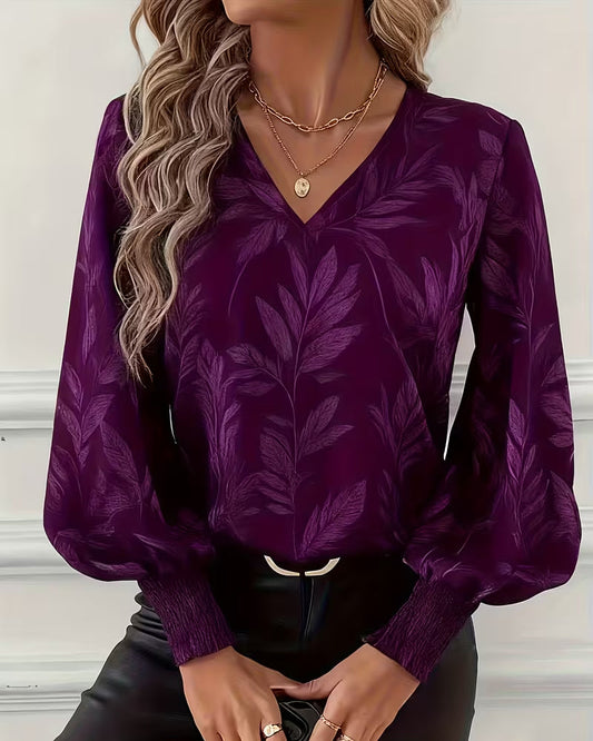 Image of Lauren | Women's V-Neck Long Sleeve Blouse