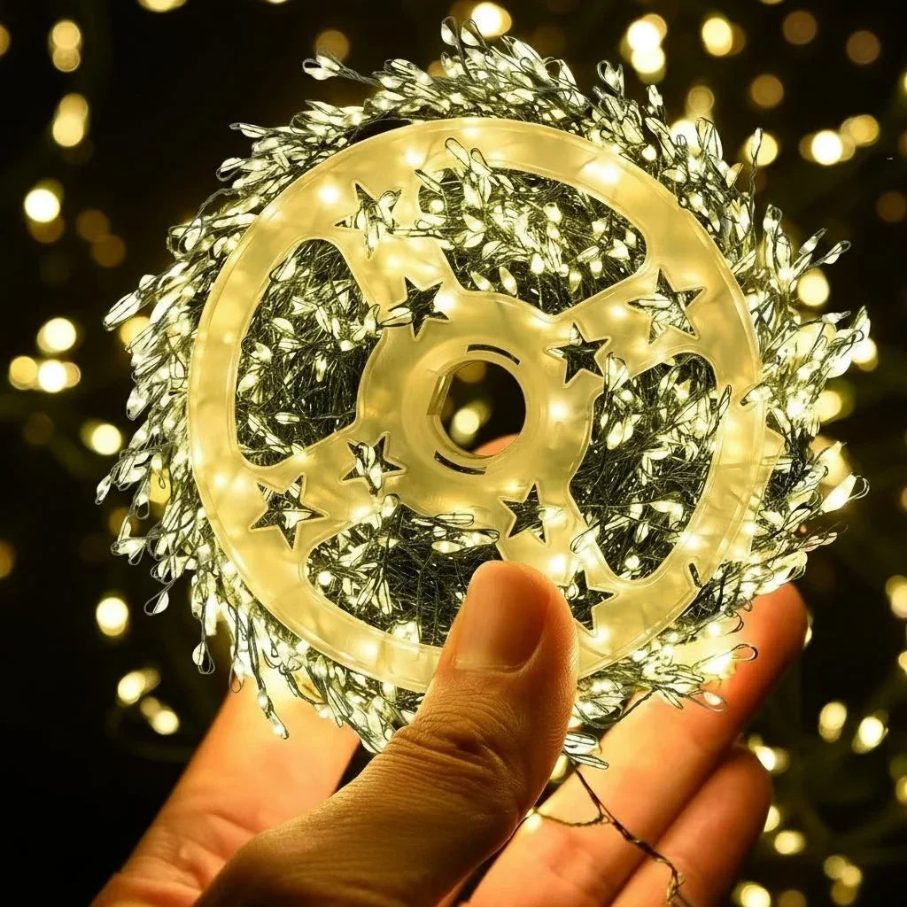 LED Cluster String Lights with Remote Control and 8 Modes
