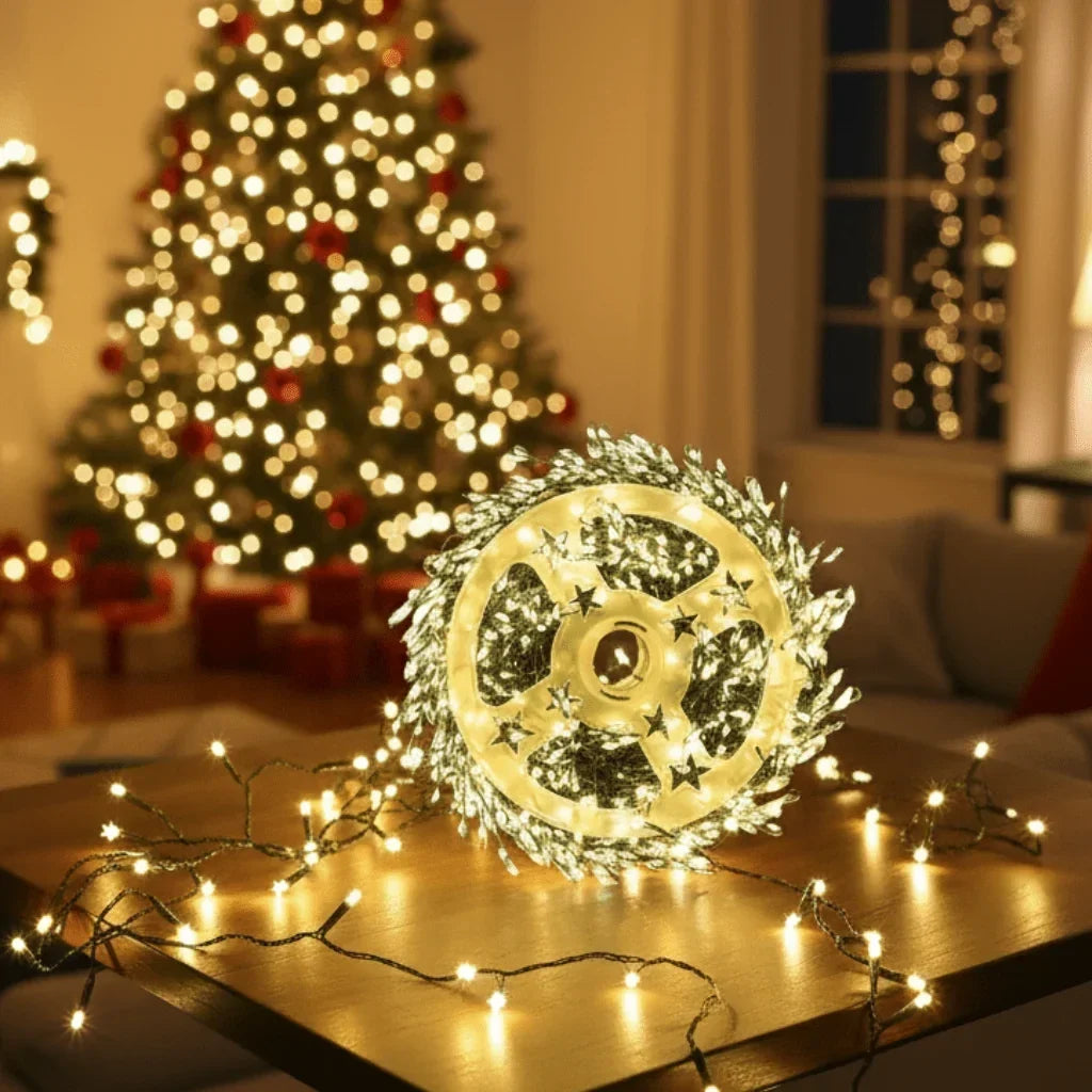 LED Cluster String Lights with Remote Control and 8 Modes