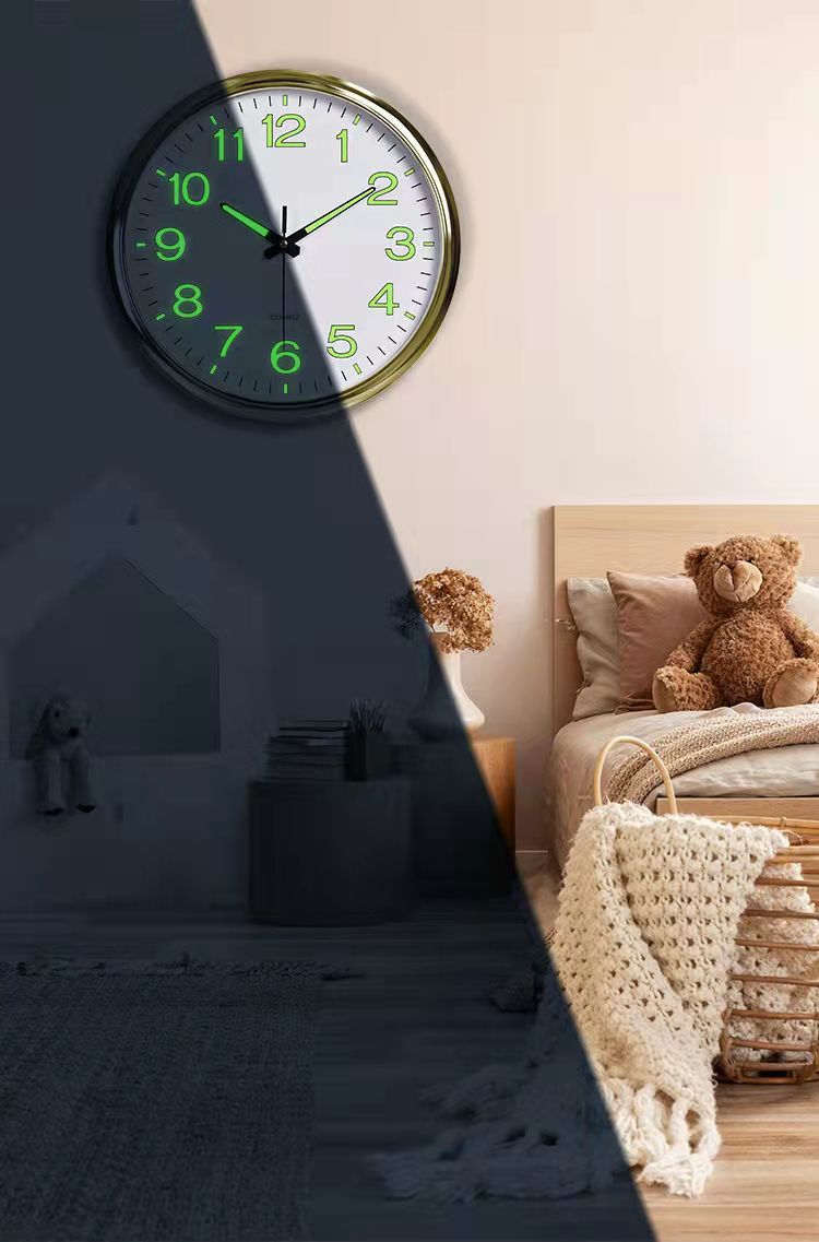 LightSilence - Silent Classroom Wall Clock with LED Lighting 12 inch