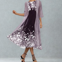 Linda | Women's A-Line Midi Floral Dress