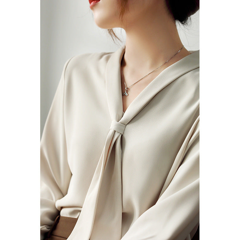 Image of Lucia | Women's Tie Neck Long Sleeve Blouse