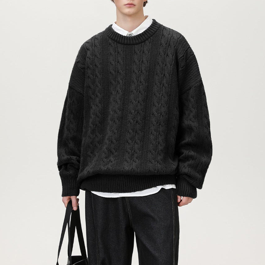 Image of Marc | Men's Cable Knit Crew Neck Sweater