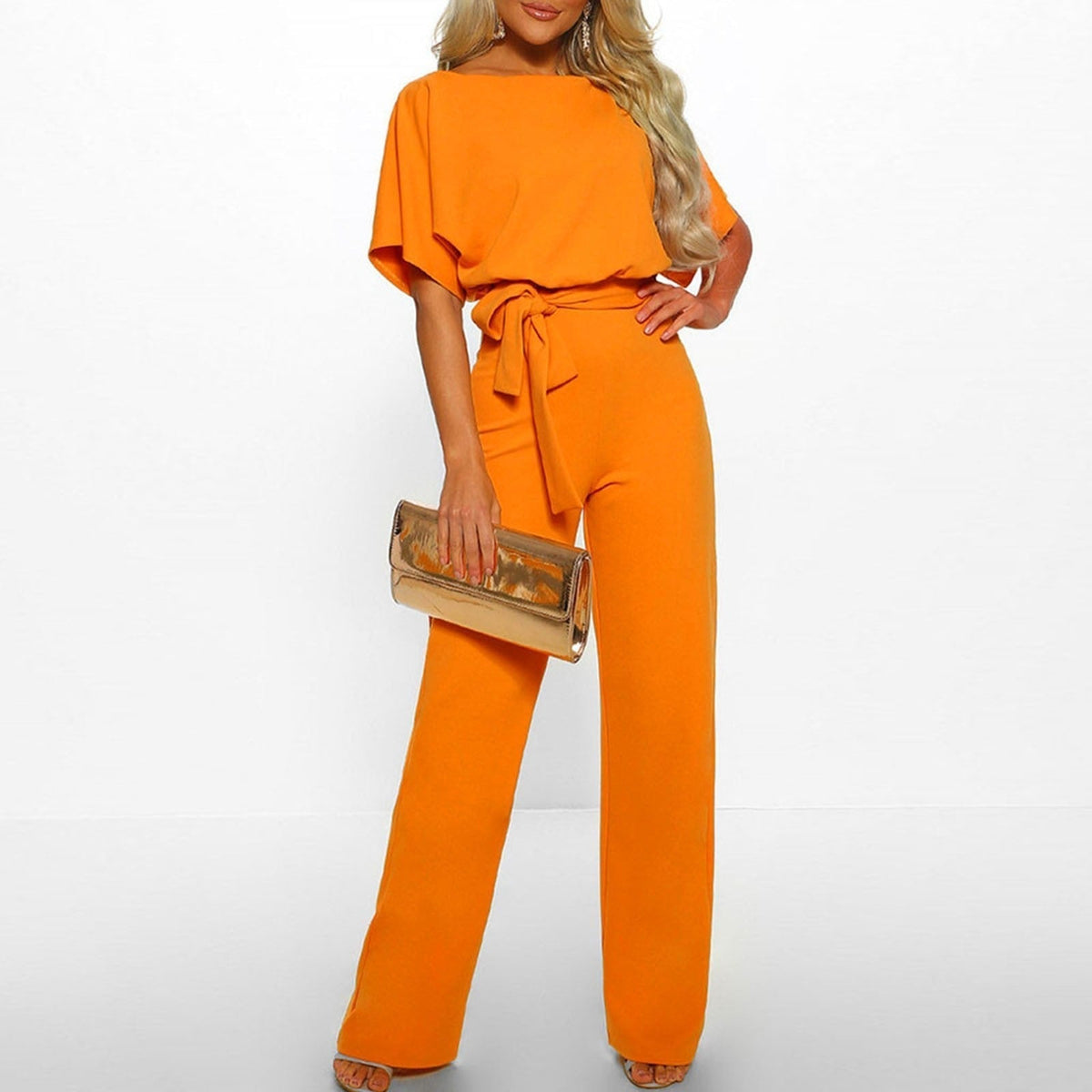 Image of Mckenzie | Women's Wide Leg Belted Jumpsuit