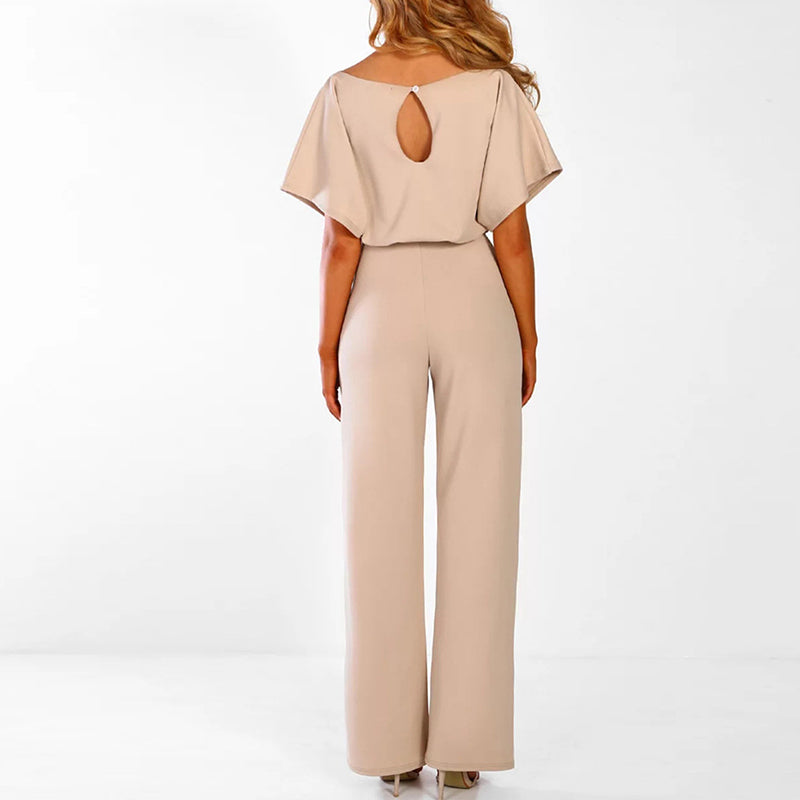 Image of Mckenzie | Women's Wide Leg Belted Jumpsuit