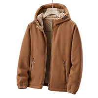 Men's Casual Winter Zip-Up Hooded Jacket with Pockets